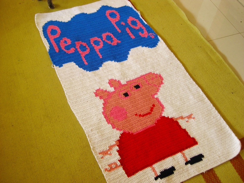 Manta de croche da Peppa Pig