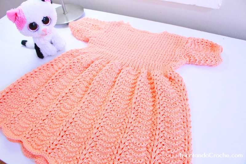 VESTIDO SALMÃO | RECEITA 5 À 9 MESES